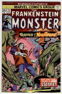 FRANKENSTEIN #15, Monster, Val Mayerik, Death, 1973, FN+ (c)