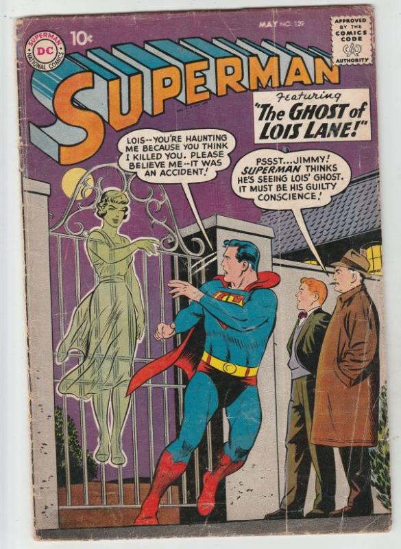 Superman #129 (May-59) VG+ Affordable-Grade Superman, Jimmy Olsen,Lois Lane, ...
