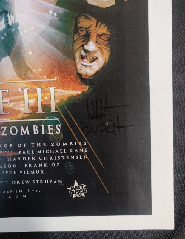 Zombie Wars Episode III - Star Wars Parody Movie Poster SIGNED by Matt Busch