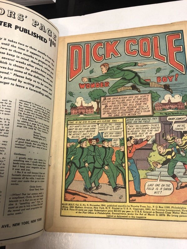 Blue Bolt V2 (1941) # 6 (Good) White Pages