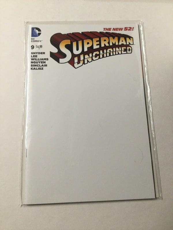 Superman Unchained 9 Nm Near Mint Blank Variant DC Comics