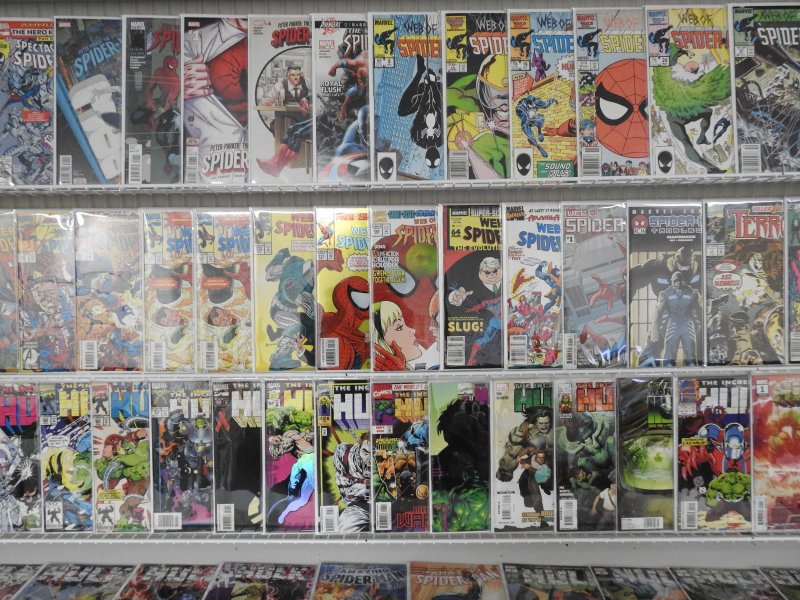 Huge Lot of 130+ Comics W/ Spider-Man, Hulk, Plus More! Avg. VF- Condition!