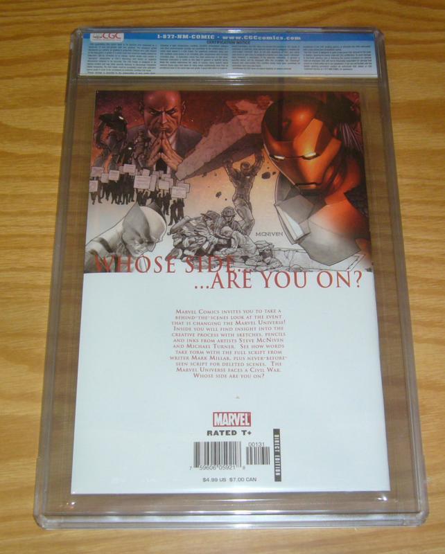 Civil War #1 CGC 9.8 marvel's avengers - director's cut edition - 30 bonus pages