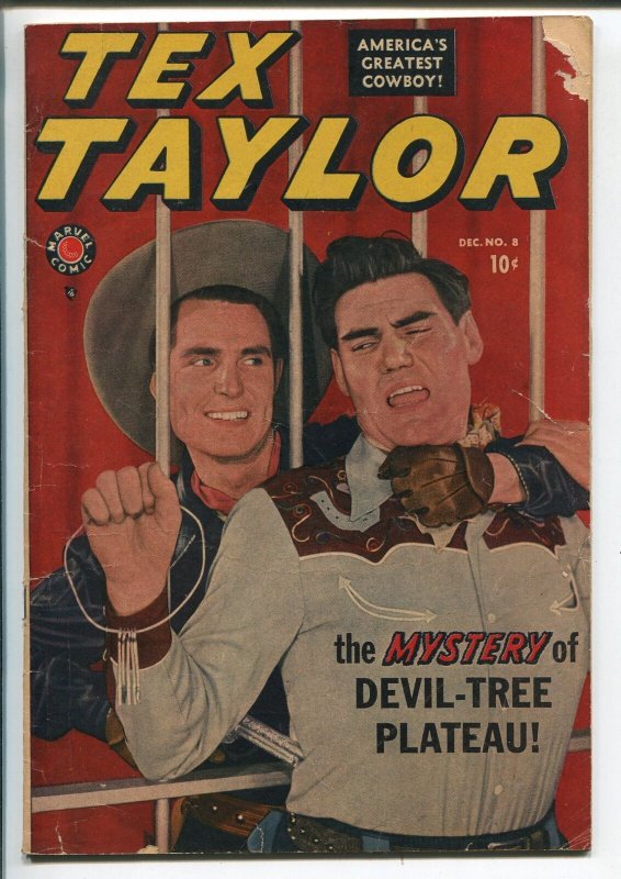 TEX TAYLOR #8-1949-MARVEL-FANTASY-INCAS-DWARFS-PHOTO COVER-vg minus