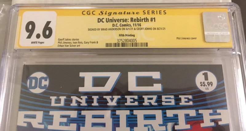 1ST GOTHAM, GOTHAM DC Universe Rebirth #1 2X SIGNED CGC 9.6 NM+ 5th Print