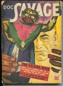 Doc Savage  5/1943- The Talking Devil-Bill Barnes-Cap Fury-hero pulp-VG