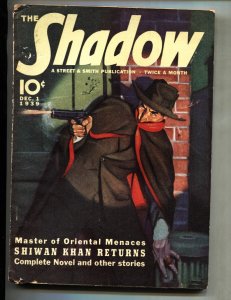 SHADOW 1939 Dec 1 // SHIWAN KHAN RETURNS // STREET AND SMITH // Pulp Mag
