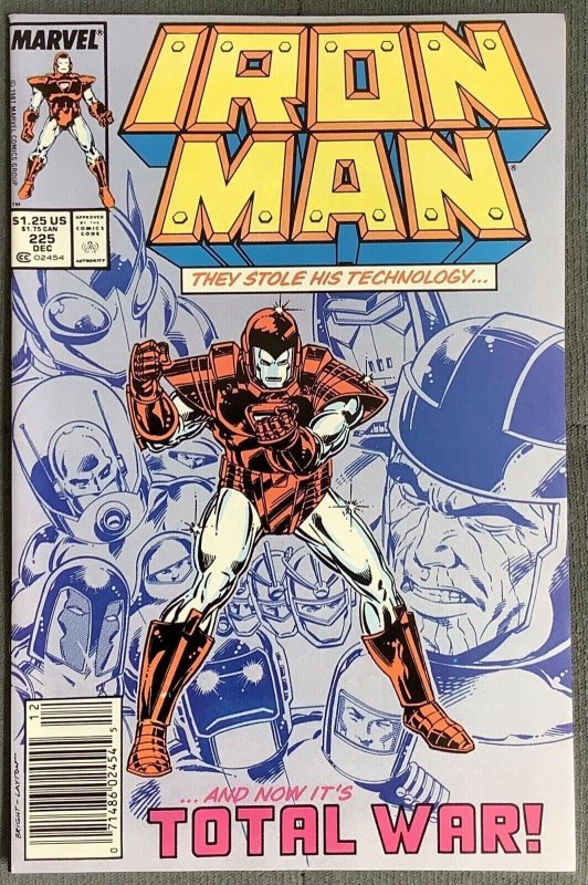 Iron Man #225 Rare Newsstand Edition (1987, Marvel) Armor Wars Begins. NM-