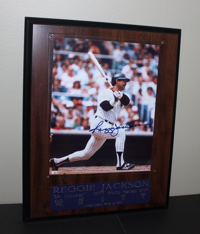 Reggie Jackson Limited Edition Autographed  Mr. October CommemorativePlaque