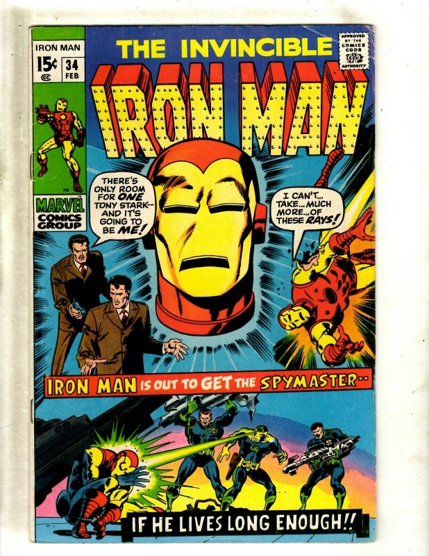 Iron Man # 34 FN Marvel Comic Book Avengers Hulk Thor Captain America J462