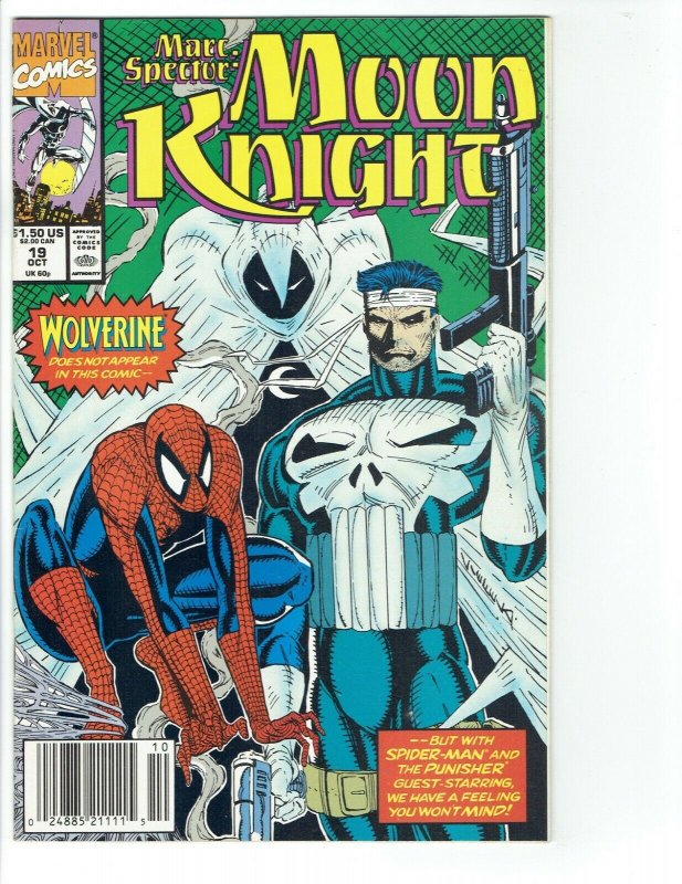 MARC SPECTOR MOON KNIGHT # 19 VF+ NEWSSTAND MARVEL LIEFELD SPIDER-MAN DISNEY+ 