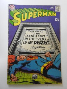 Superman #213 (1969) VG- Condition