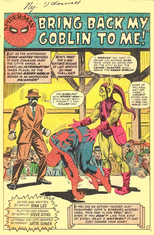 AMAZING SPIDER-MAN #27 (Aug1965) 5.0 VG/FN  All DITKO!  GREEN GOBLIN!