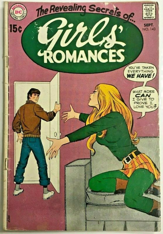 GIRL'S ROMANCES#143 GD/VG 1969 DC SILVER AGE COMICS