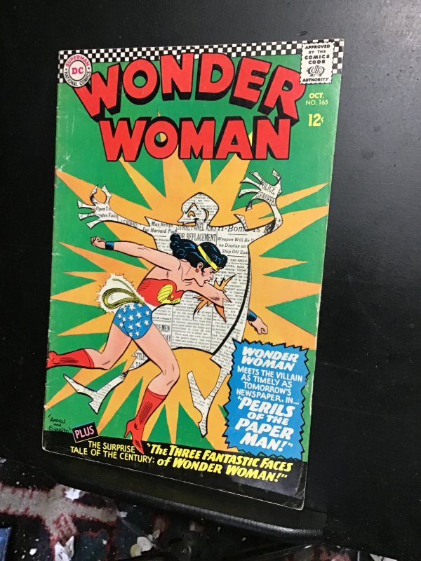 Wonder Woman #165 (1966) Mid grade 1st Paper Man! FN Wow! | Comic Books ...