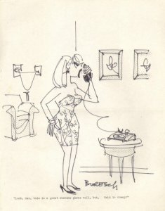 Babe on Phone Gag art by Joe Buresch