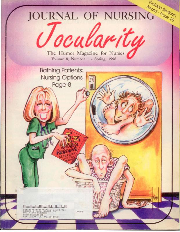 Journal of Nursing Jocularity, Vol. 8 No. 1 1998 Humor Magazine RARE! Miller art