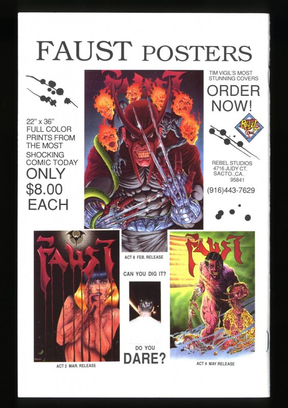 Faust #6 NM+ 9.6 Signed by Tim Vigil with COA! Rebel Edition Variant