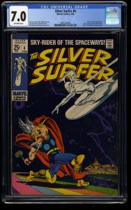 Silver Surfer #4 CGC FN/VF 7.0 Off White vs Thor! Marvel Comics