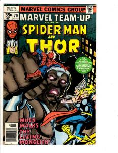 5 Marvel Team-Up Comic Books # 70 71 73 74 75 Spider-Man Thor Daredevil WT8