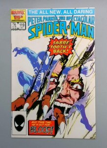 Spectacular Spider-Man #119, VF+ Sabretooth Marvel, 1986