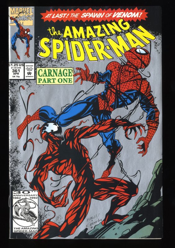 Amazing Spider-Man #361 NM- 9.2 2nd Print 1st Carnage!