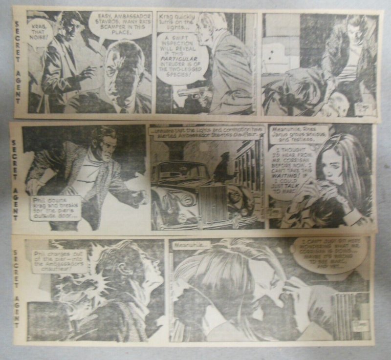 (312) Secret Agent Corrigan  Dailies by Al Williamson from 1971 Complete Year !