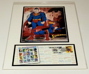 12×16 SUPERMAN DC 2006 Comic Con Stamp Art USPS/SDCC 1st DAY Art