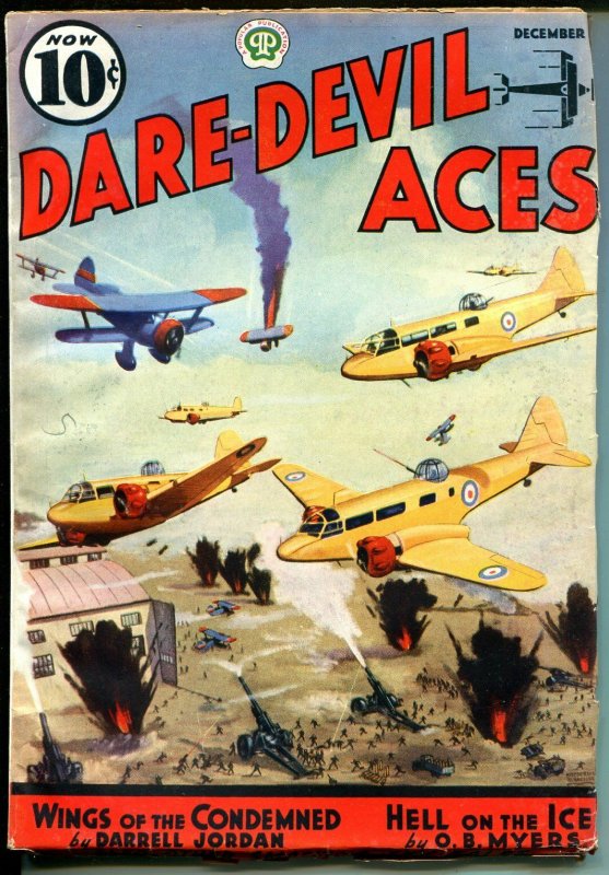 Dare-Devil Aces 12/1937-Popular-George Evan-Air Battle cover-FN MINUS