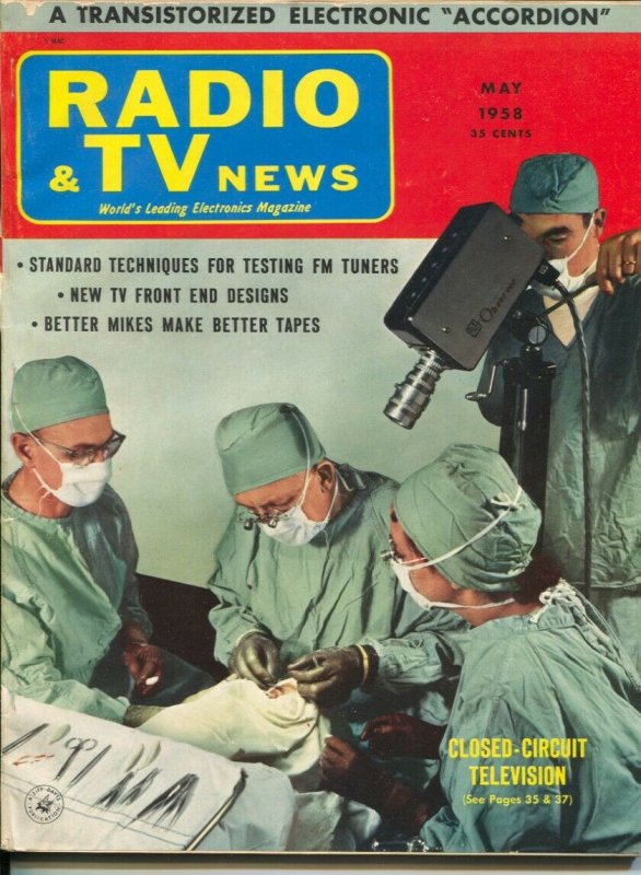 Radio & TV News 5/1958-electronics-closed circuit TV-medical operation-VG