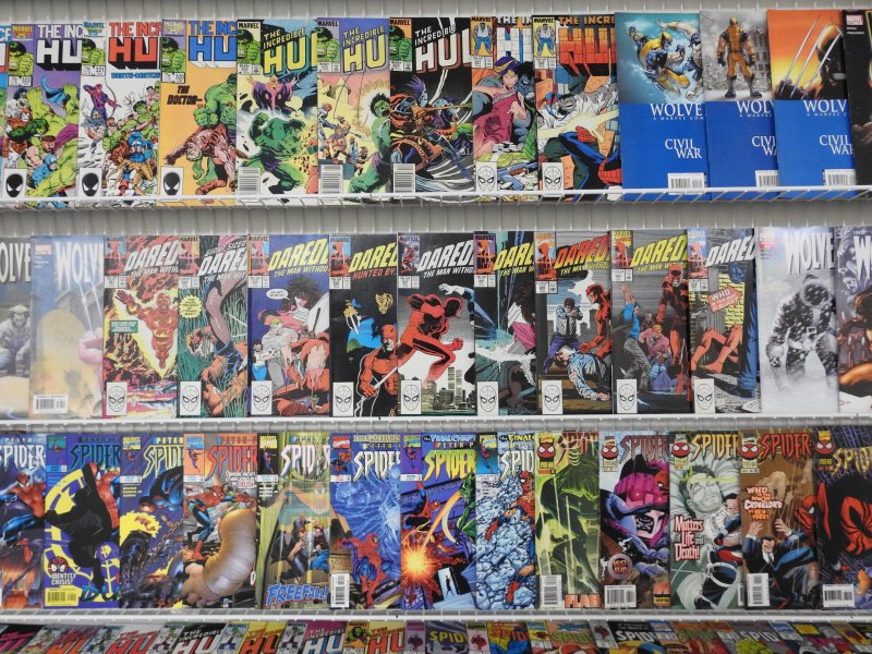 Huge Lot 190+ Comics W/ Spider-Man, Hulk, Wolverine, Daredevil+ Avg VF- Cond!!