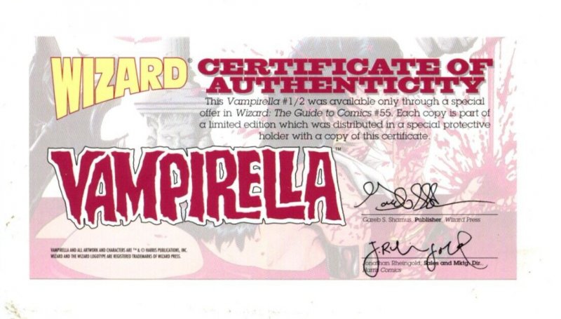 Vengeance of Vampirella #1/2 - Wizard Edition / 1st Print with COA (9.2) 1996