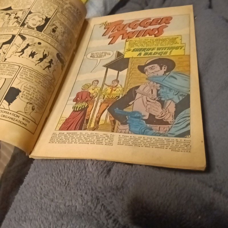 All Star Western 67 DC Comics 1952 Golden Age 1st Johnny Thunder Issue Key Book