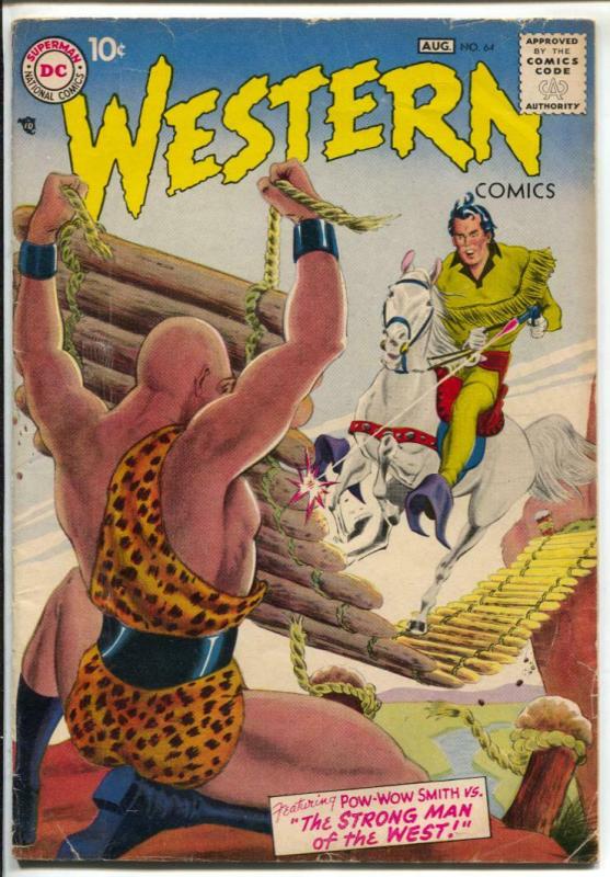 Western #64 1957 DC-Pow-Wow Smith-greytone cover-VG+ 