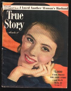 True Story 11/1948-George Harrell photo cover-Shadow of Insanity-Scandal-ex...