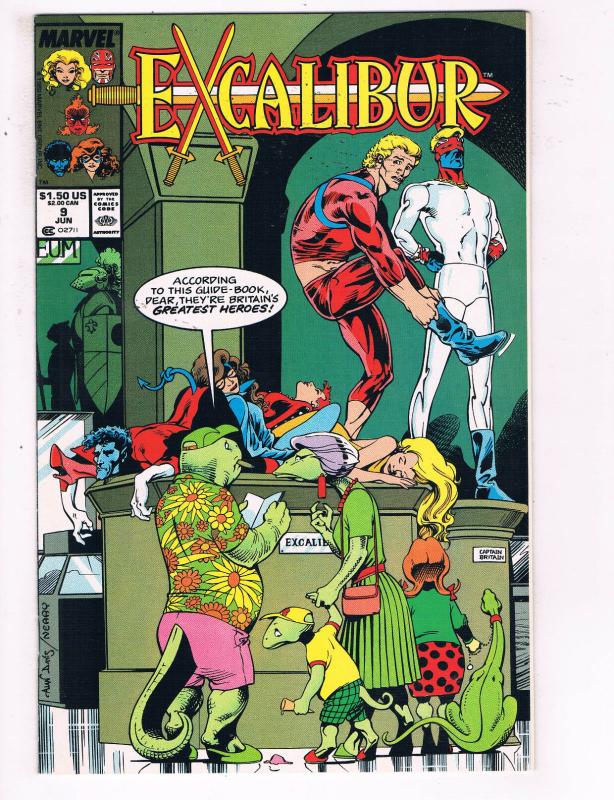 Excalibur #9 VF Marvel Comics Comic Book X-Men June 1989 DE23