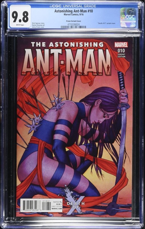 (2016) The Astonishing Ant-Man #10 Jenny Frison PSYLOCKE Variant Cover! CGC 9.8
