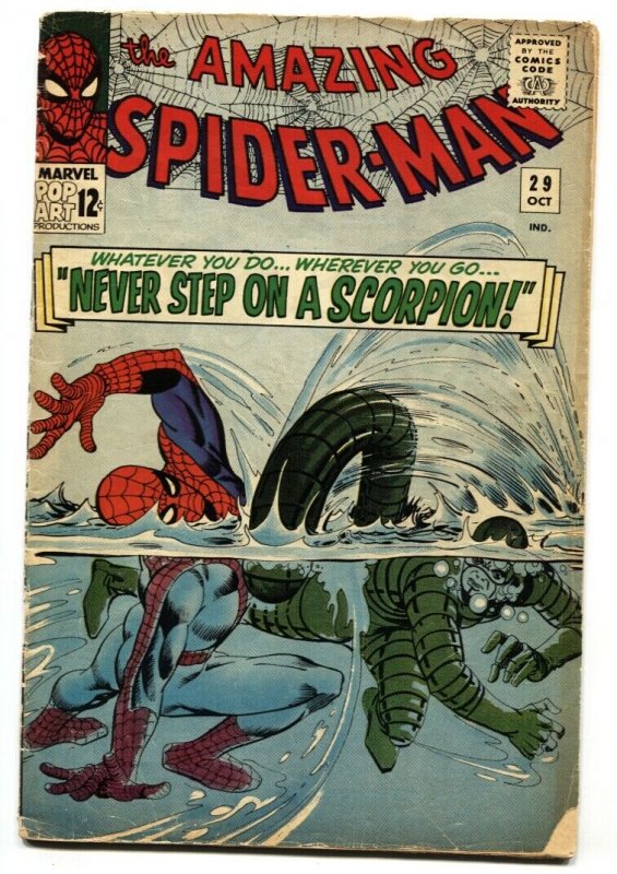 AMAZING SPIDER-MAN #29-1965 STEVE DITKO ART-SCORPION-SILVER AGE vg-