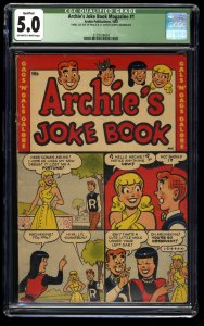 Archie's Joke Book Magazine #1 CGC VG/FN 5.0 Off White to White Qualified