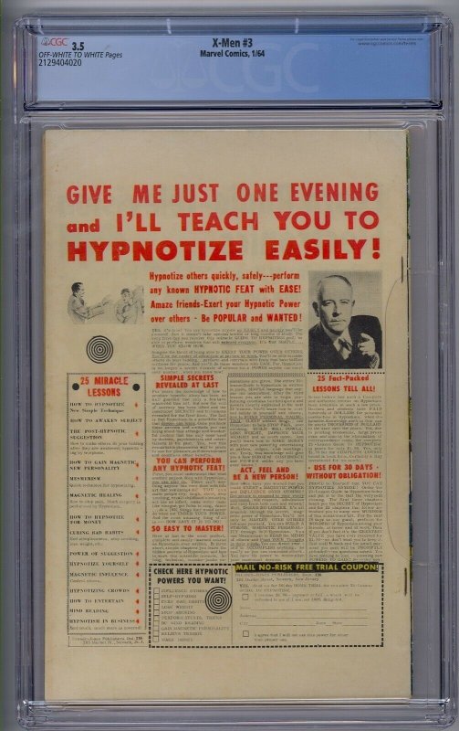 X-MEN #3 CGC 3.5 1ST BLOB