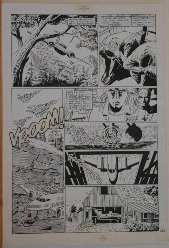 PAUL GULACY / DAN ADKINS original art, CODENAME DANGER  #4, pg 15, Pope plot