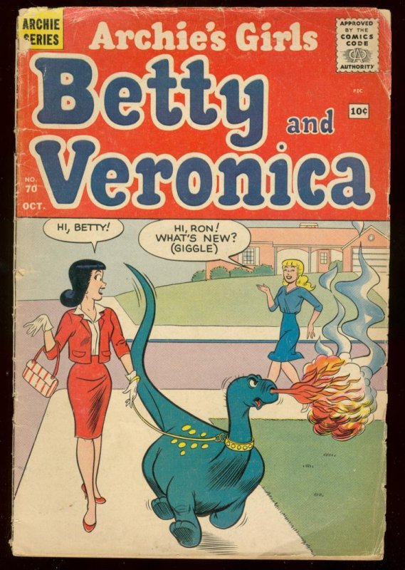 Archie's Girls Betty And Veronica #70 1961- DINOSAUR cover G