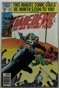 Daredevil #166 (Sep 1980, Marvel), VG (4.0), DD vs. Gladiator, Frank Miller art