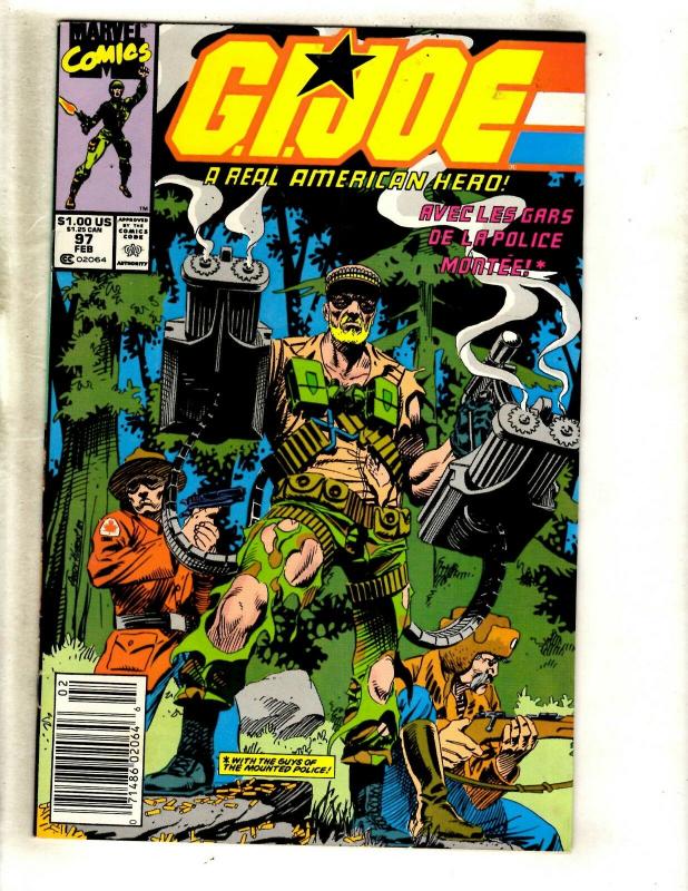 GI Joe # 97 VF/NM Marvel Comic Book Snake Eyes Storm Shadow American Hero WS9