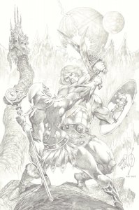 He-Man vs. Skeletor Cover Quality Pencil Art - 2022 Signed art by Pablo Marcos