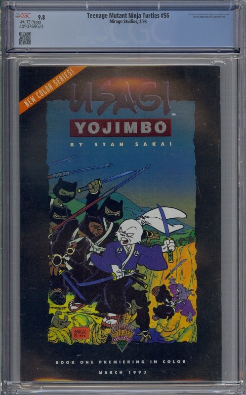 Teenage Mutant Ninja Turtles #56 CGC 9.8 HTF City at WAR White Pages ...