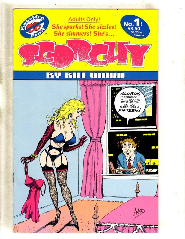 Lot Of 9 Comic Books Scorchy # 1 Rated X # 1 Sally Forth # 1 2 3 4 5 6 7 JF1