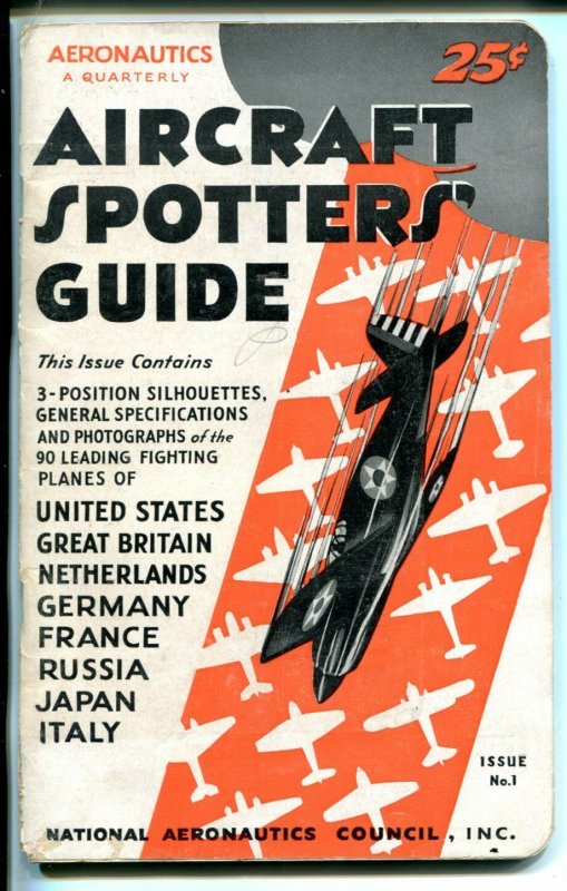 AIRCRAFT SPOTTERS GUIDE #1-01/1942-AVIATION-WWII-PULP-SOUTHERN STATES-vg