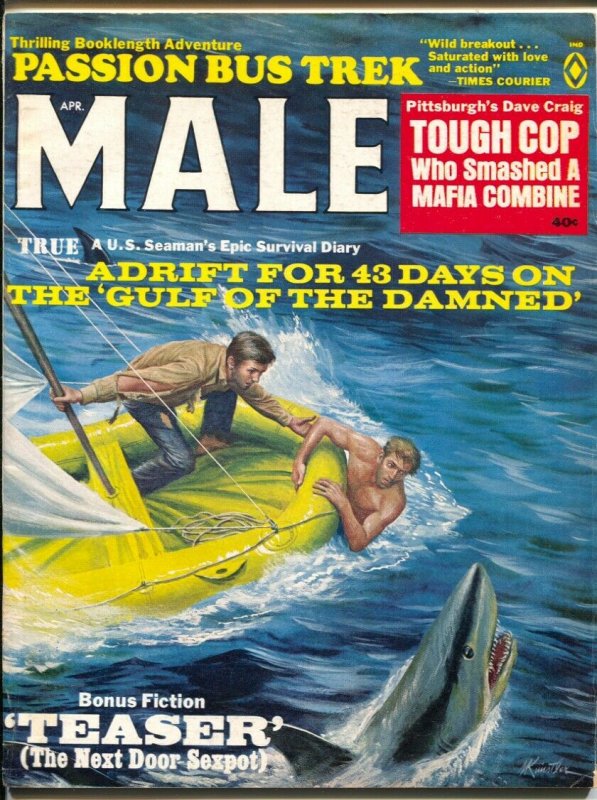 Male 4/1968-Atlas-Pussycat-Bill Ward-Mort Kunstler-Mafia-cheesecake-FN