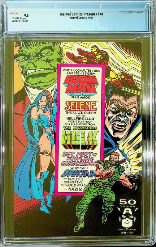 Marvel Comics Presents #78 (1991) - CGC 9.6 - Cert#4007950010